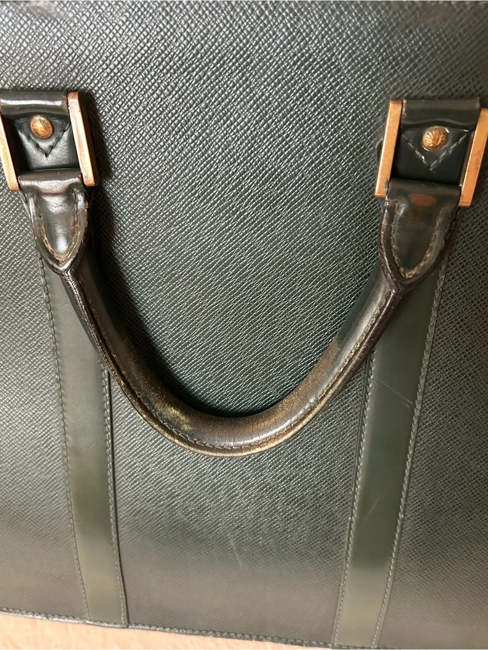 Louis Vuitton Taiga Lozan Leather Briefcase